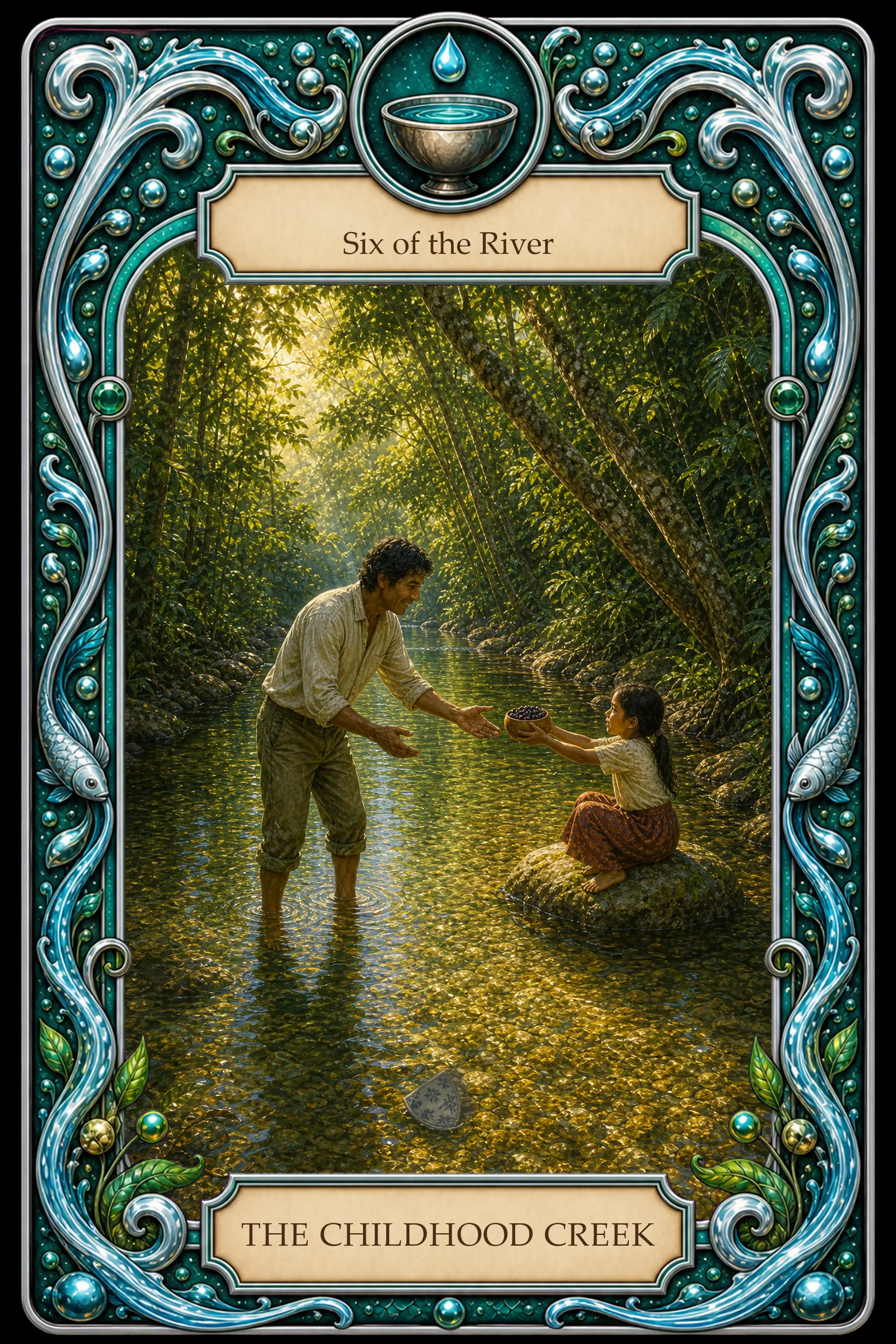 The Childhood Creek tarot card